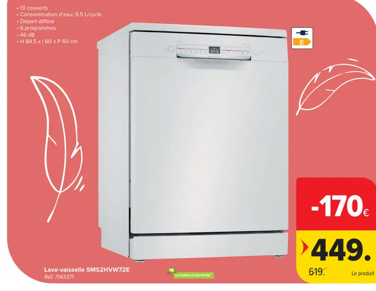 Offre: Lave-vaisselle SMS2HVW72E