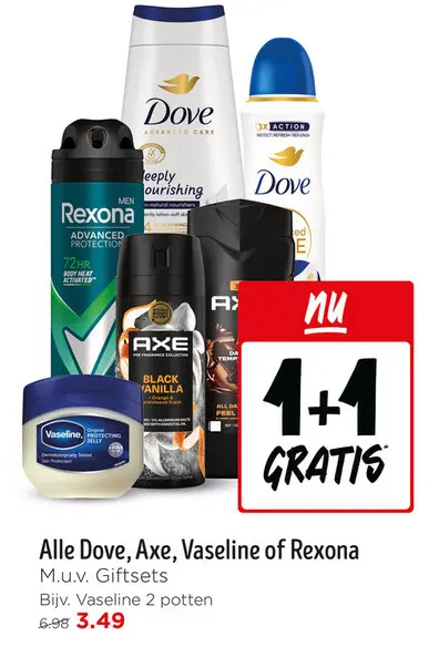 Aanbieding: Alle Dove, Axe, Vaseline of Rexona