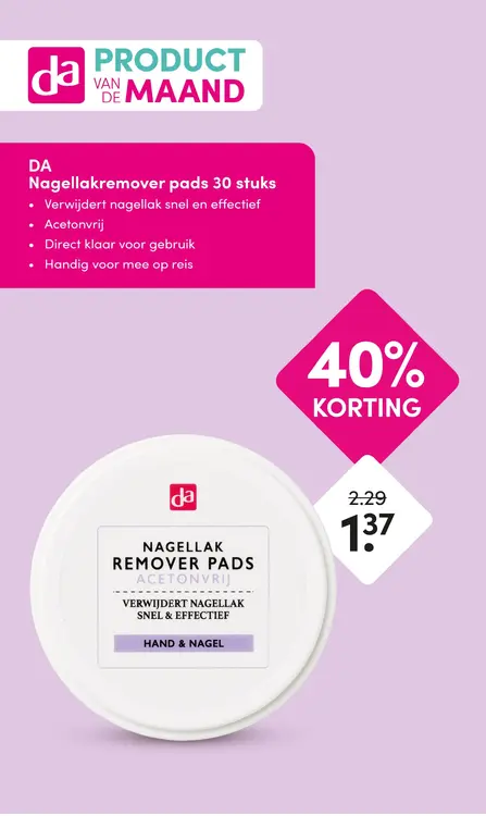 Aanbieding: Nagellak remover pads 30 stuks