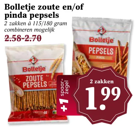 Aanbieding: Zoute en/of pinda pepsels