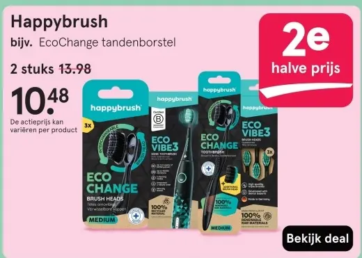 Aanbieding: Happybrush bijv. EcoChange tandenborstel