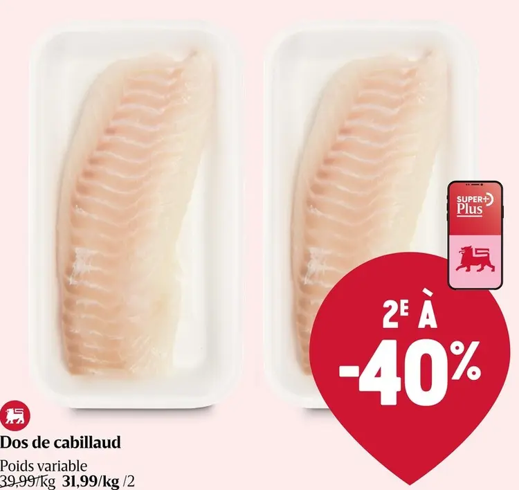 Offre: Dos de cabillaud