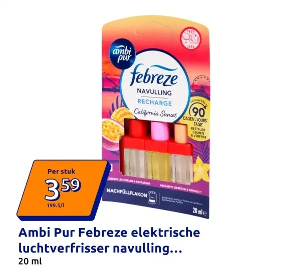 Aanbieding: Febreze elektrische luchtverfrisser navulling