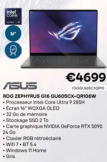 Offre: Rog zephyrus g16 gu605cx-qr106w