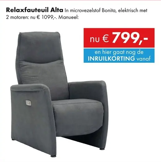 Promotie: Alta relaxfauteuil zwart