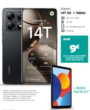 Offre: Xiaomi 14T 5G + Tablet + Redmi Pad SE 8,7"