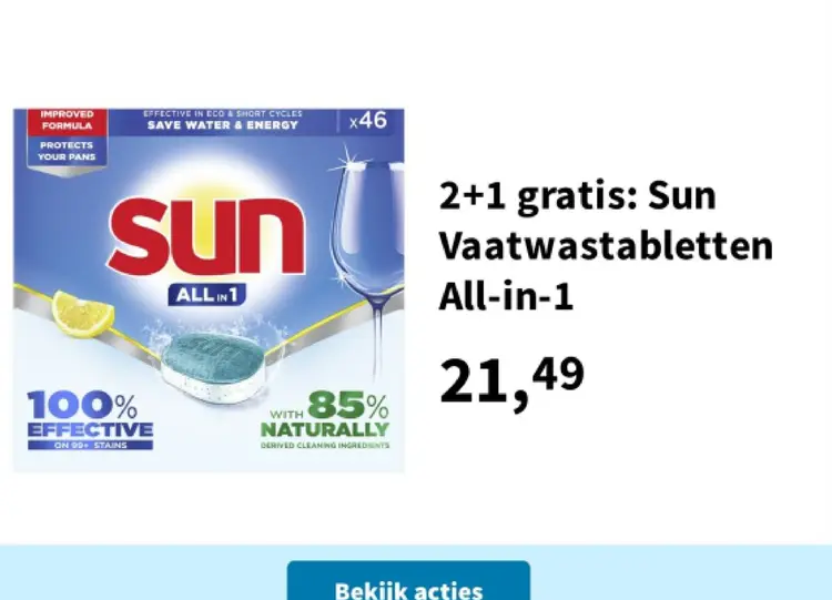 Promotie: Sun Vaatwastabletten All-in-1