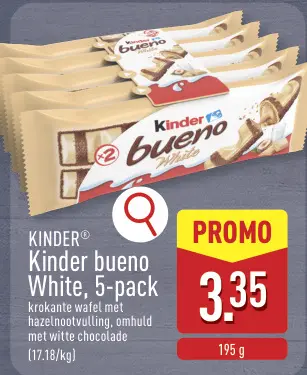 Promotie: Kinder bueno White, 5-pack