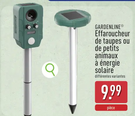 Offre: Effaroucheur de taupes ou de petits animaux à énergie solaire