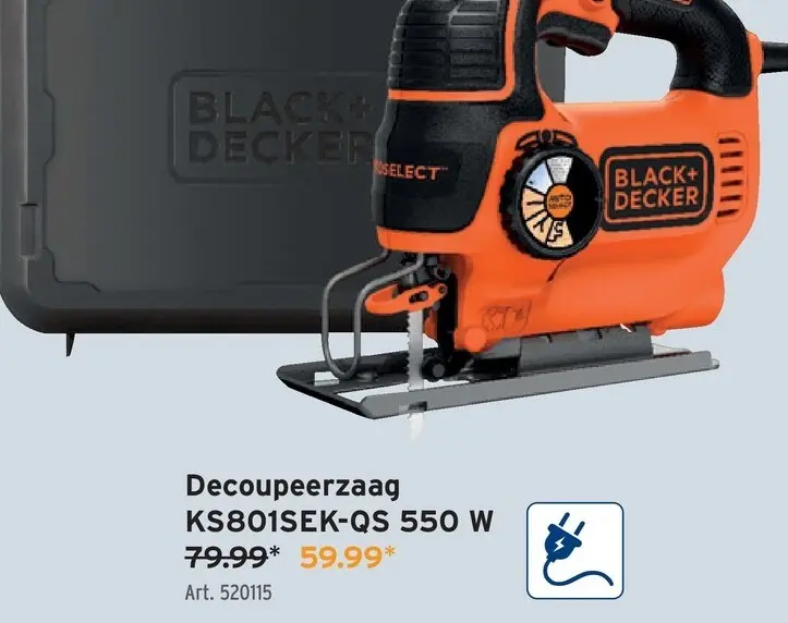 Promotie: Decoupeerzaag KS801SEK-QS 550 W
