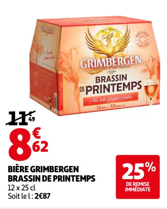 Offre: Bière GRIMBERGEN brassin de printemps