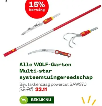 Aanbieding: Alle WOLF-Garten Multi-star systeemtuingereedschap