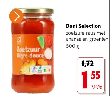 Promotie: zoetzure saus met ananas en groenten