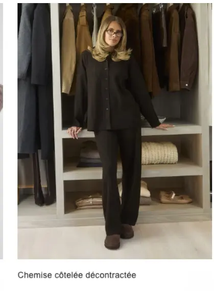 Offre: Chemise côtelée décontractée