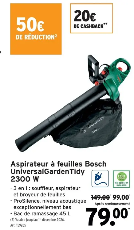 Offre: Aspirateur à feuilles Bosch UniversalGardenTi