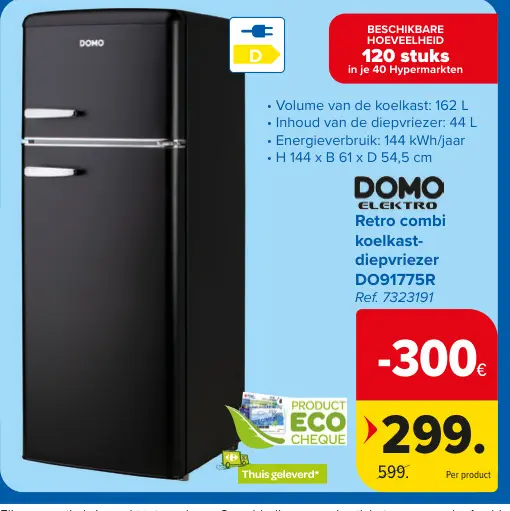 Promotie: Retro combi koelkast-diepvriezer