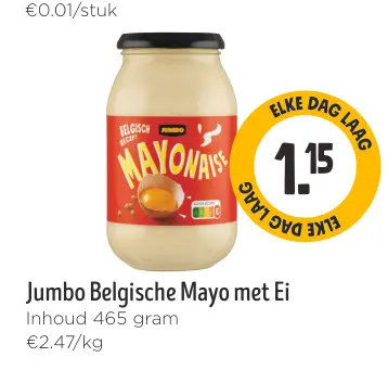 Aanbieding: Jumbo Belgische Mayo met Ei
