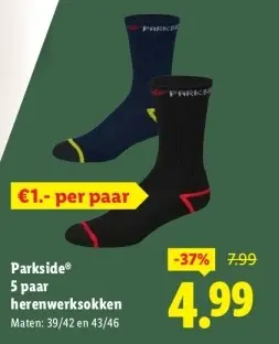 Aanbieding: 5 paar herenwerksokken