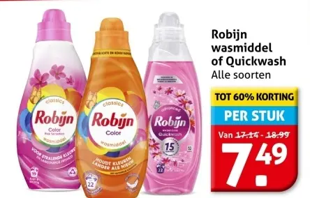 Aanbieding: Robijn wasmiddel of Quickwash