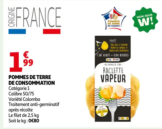 Promotie: Pommes de terre de consommation