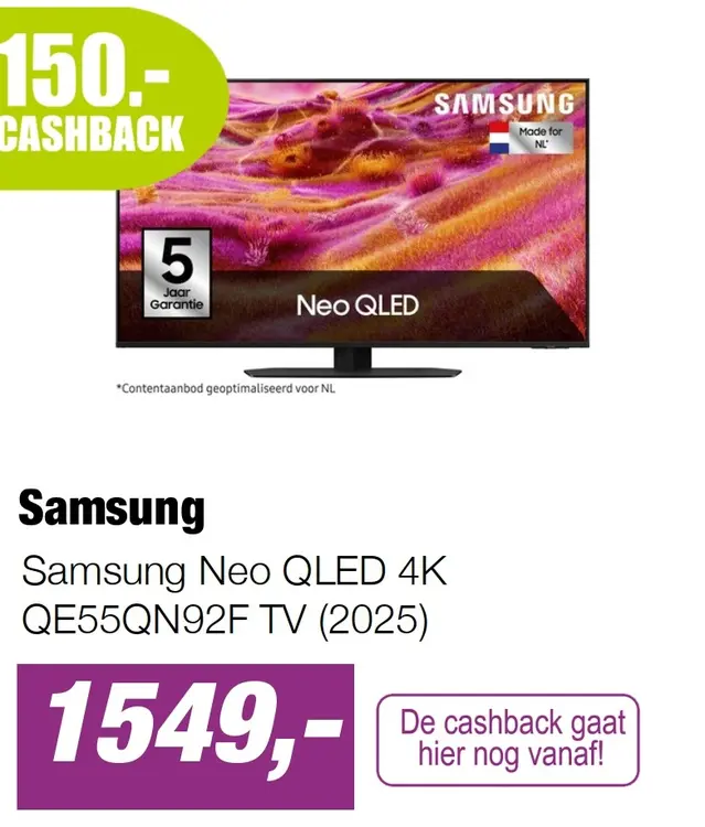 Aanbieding: Samsung Neo QLED 4K QE55QN92F TV (2025)