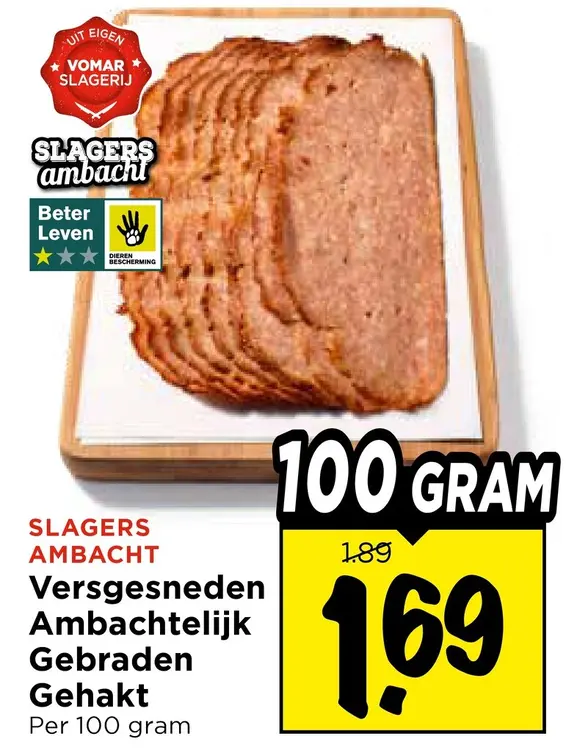 Aanbieding: Versgesneden Ambachtelijk Gebraden Gehakt