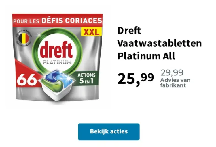 Promotie: Vaatwastabletten Platinum All