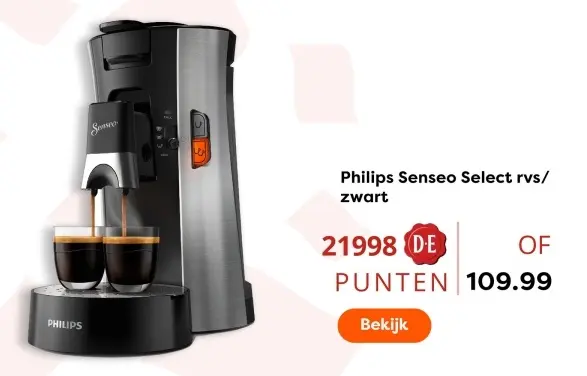 Aanbieding: Senseo Select rvs/zwart