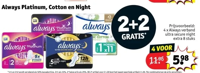 Aanbieding: Always Platinum, Cotton en Night