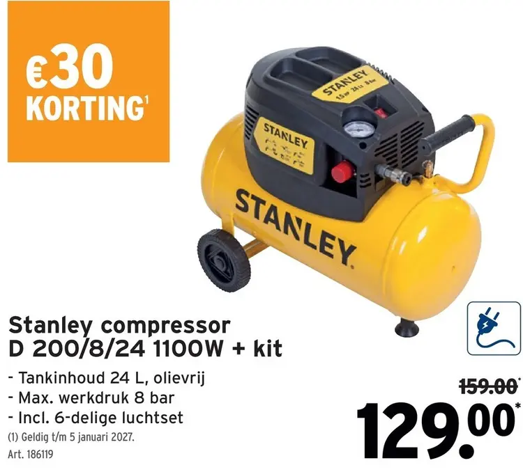 Promotie: Compressor D 200/8/24 1100W + kit