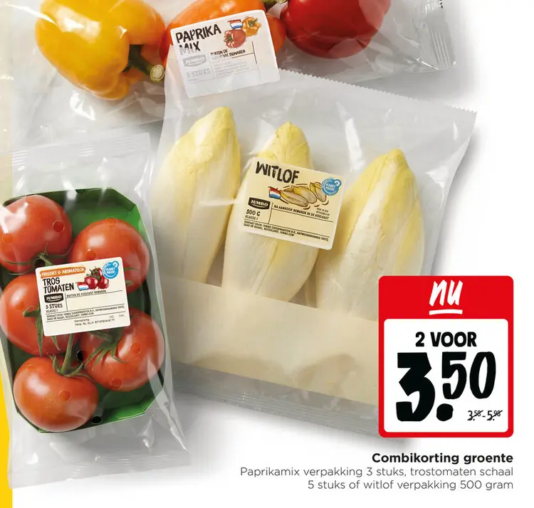 Aanbieding: Paprikamix, trostomaten of witlof