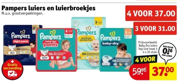 Aanbieding: Pampers luiers en luierbroekjes