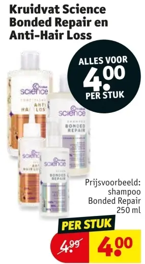 Promotie: Science Bonded Repair en Anti-Hair Loss