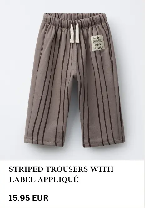 Aanbieding: Striped trousers with label appliqué