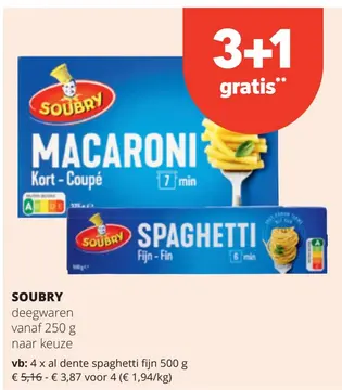 Aanbieding: SOUBRY deegwaren