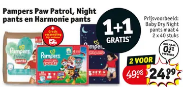 Aanbieding: Pampers Paw Patrol, Night pants en Harmonie pants