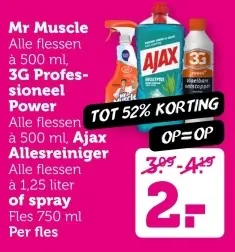 Aanbieding: Mr Muscle, Ajax Allesreiniger, Power of spray