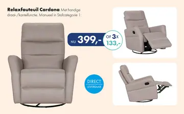 Aanbieding: Cardona relaxfauteuil grijs