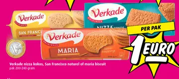 Aanbieding: Verkade nizza kokos, San Francisco naturel of maria biscuit