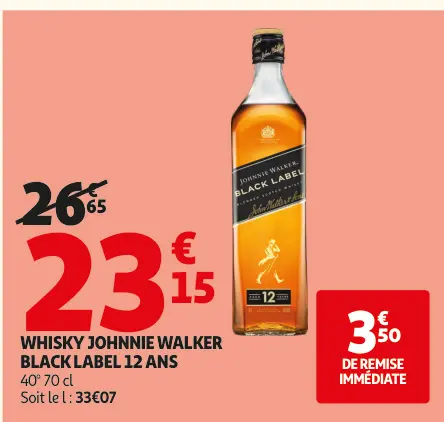 Promotie: Whisky Johnnie Walker black label 12 ans