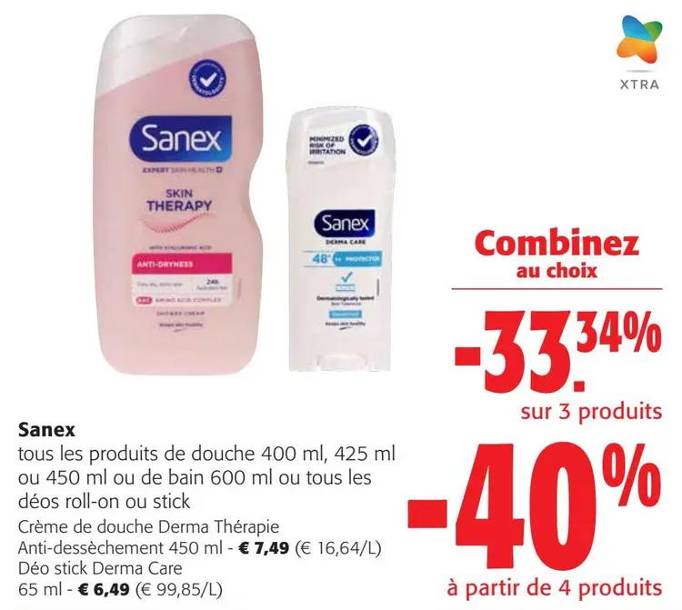 Offre: Sanex Crème de douche Derma Thérapie