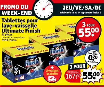 Offre: Tablettes pour lave-vaisselle Ultimate Finish