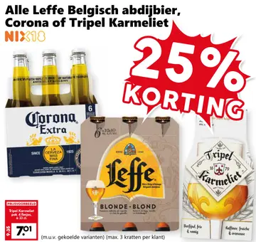 Aanbieding: Alle Leffe Belgisch abdijbier, Corona of Tripel Karmeliet