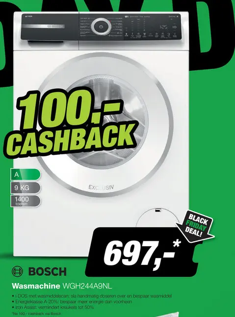 Aanbieding: BOSCH WGH244A9NL Serie 6 EXCLUSIV Wasmachine