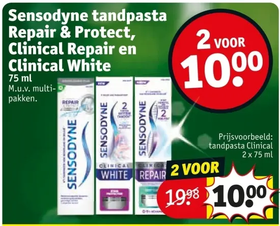 Aanbieding: Sensodyne tandpasta Repair & Protect, Clinica Repair