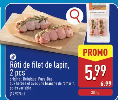 Offre: Rôti de filet de lapin