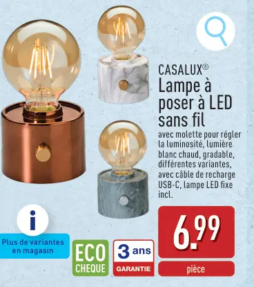 Offre: Lampe à poser à LED sans fil