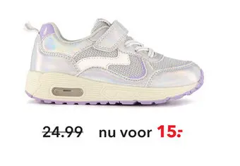 Aanbieding: Blue Box meisjes sneakers metallic zilver paars