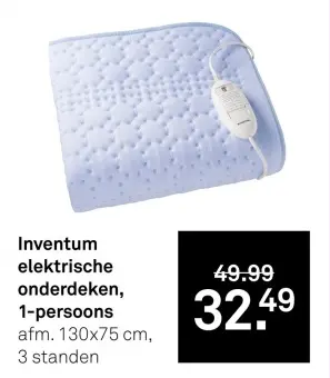 Aanbieding: elektrische onderdeken