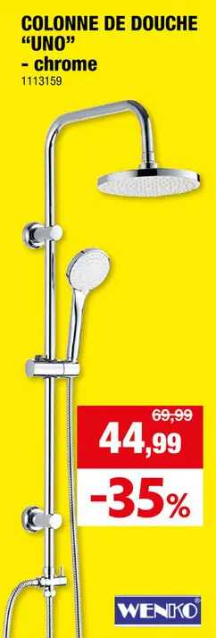 Offre: Wenko Allstar set de douche Uno chromé